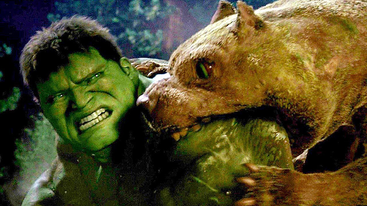 The Hulk takes on Mutant Dogs in Ang Lee's 2003 Film